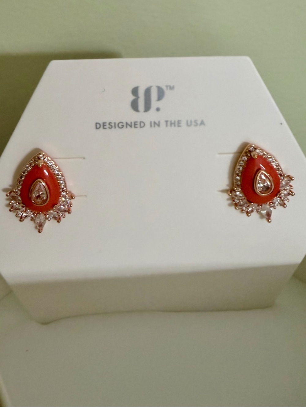 BP Petal Drops Earrings Carnelian Magnesite on Rose Gold